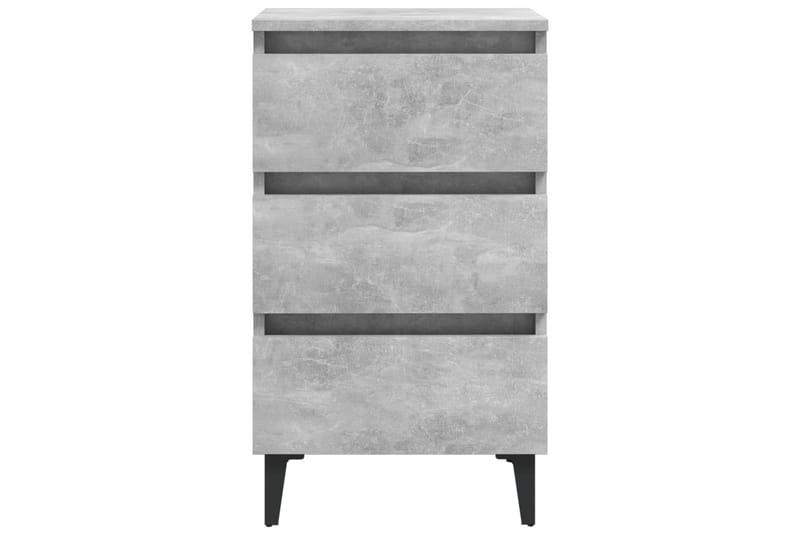 Yöpöydät metallijaloilla 2 kpl betoninharmaa 40x35x69 cm - Harmaa - Huonekalut - Pöytä & ruokailuryhmä - Apupöytä & sivupöytä - Yöpöytä