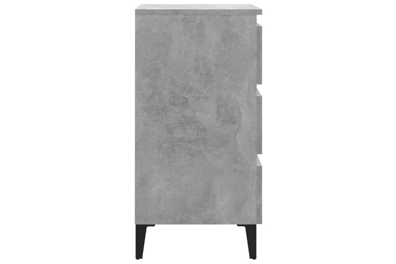Yöpöydät metallijaloilla 2 kpl betoninharmaa 40x35x69 cm - Harmaa - Huonekalut - Pöytä & ruokailuryhmä - Apupöytä & sivupöytä - Yöpöytä