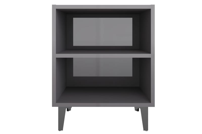 Yöpöydät metallijaloilla 2 kpl harmaa 40x30x50 cm - Harmaa - Huonekalut - Pöytä & ruokailuryhmä - Apupöytä & sivupöytä - Yöpöytä
