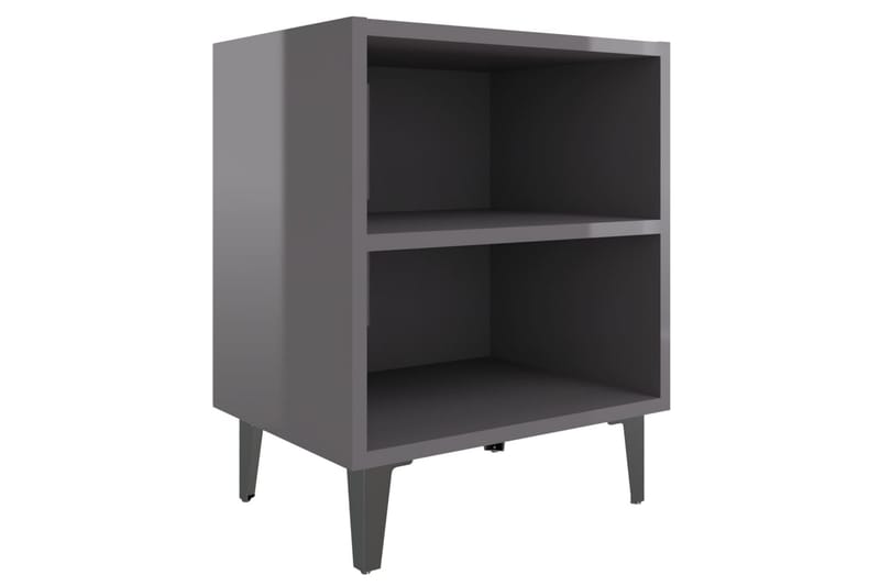 Yöpöydät metallijaloilla 2 kpl harmaa 40x30x50 cm - Harmaa - Huonekalut - Pöytä & ruokailuryhmä - Apupöytä & sivupöytä - Yöpöytä