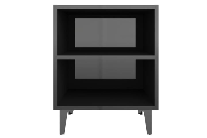 Yöpöydät metallijaloilla 2 kpl musta 40x30x50 cm - Musta - Yöpöytä