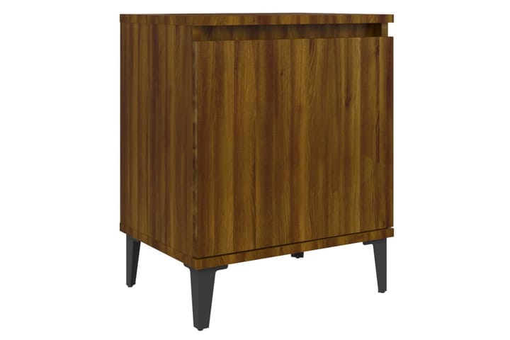 Yöpöydät metallijaloilla 2 kpl ruskea tammi 40x30x50 cm - Ruskea - Yöpöytä