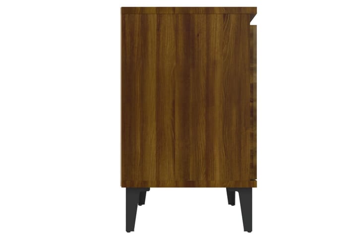 Yöpöydät metallijaloilla 2 kpl ruskea tammi 40x30x50 cm - Ruskea - Yöpöytä
