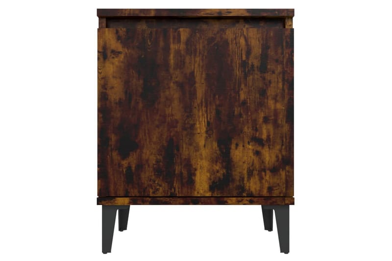 Yöpöydät metallijaloilla 2 kpl savutammi 40x30x50 cm - Ruskea - Huonekalut - Pöytä & ruokailuryhmä - Apupöytä & sivupöytä - Yöpöytä