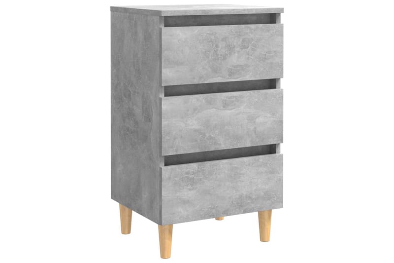 Yöpöydät täyspuiset jalat 2 kpl betoninharmaa 40x35x69 cm - Harmaa - Huonekalut - Pöytä & ruokailuryhmä - Apupöytä & sivupöytä - Yöpöytä