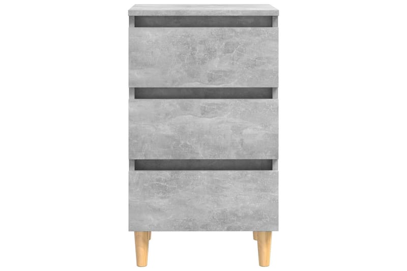 Yöpöydät täyspuiset jalat 2 kpl betoninharmaa 40x35x69 cm - Harmaa - Huonekalut - Pöytä & ruokailuryhmä - Apupöytä & sivupöytä - Yöpöytä