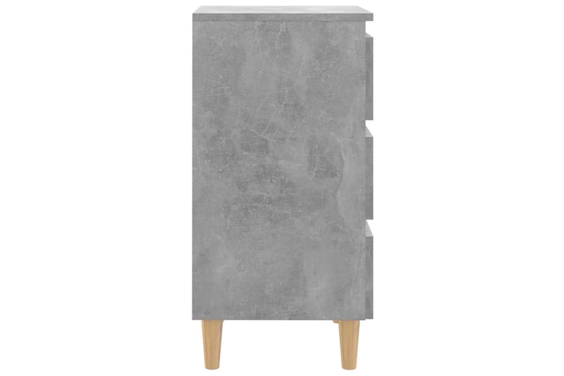 Yöpöydät täyspuiset jalat 2 kpl betoninharmaa 40x35x69 cm - Harmaa - Huonekalut - Pöytä & ruokailuryhmä - Apupöytä & sivupöytä - Yöpöytä
