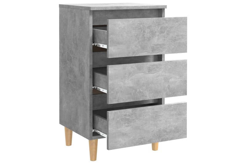 Yöpöydät täyspuiset jalat 2 kpl betoninharmaa 40x35x69 cm - Harmaa - Huonekalut - Pöytä & ruokailuryhmä - Apupöytä & sivupöytä - Yöpöytä