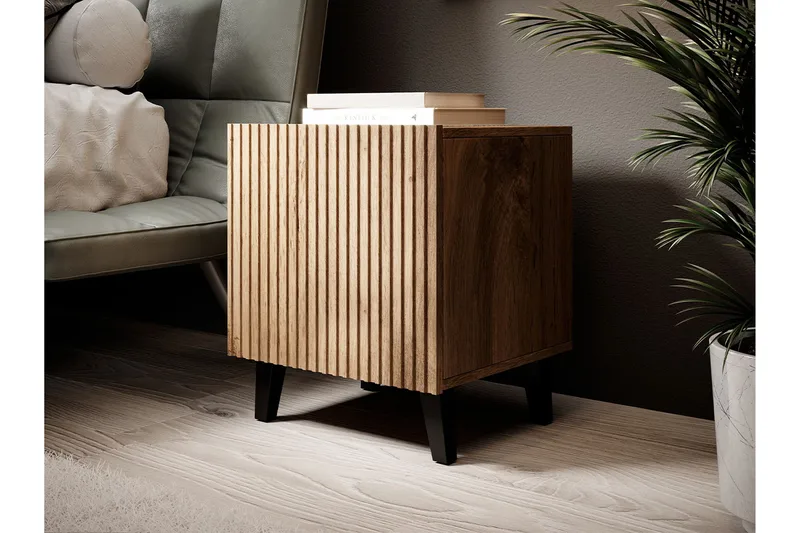 Yöpöytä 2-pak - Musta/Tammi - Huonekalut - Pöytä & ruokailuryhmä - Apupöytä & sivupöytä - Yöpöytä