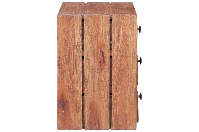 Yöpöytä 3 vetolaatikolla 35x25x35 cm kierrätetty täyspuu - Ruskea - Huonekalut - Pöytä & ruokailuryhmä - Apupöytä & sivupöytä - Yöpöytä