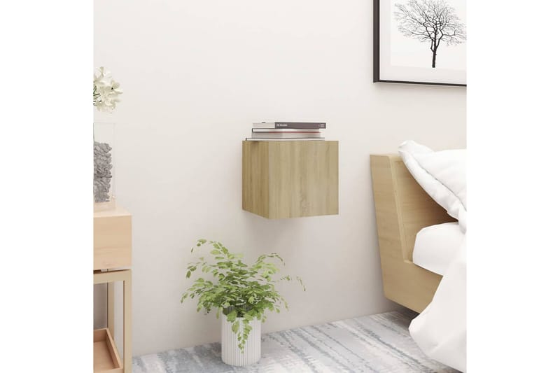 Yöpöytä 30,5x30x30 cm Sonoma-tammi - Ruskea - Huonekalut - Pöytä & ruokailuryhmä - Apupöytä & sivupöytä - Yöpöytä