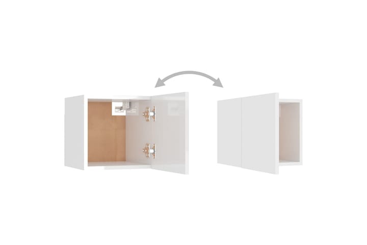 Yöpöytä 30,5x30x30 cm - Valkoinen Korkeakiilto - Yöpöytä