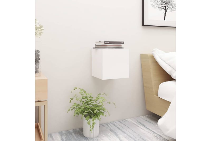 Yöpöytä 30,5x30x30 cm - Valkoinen - Huonekalut - Pöytä & ruokailuryhmä - Apupöytä & sivup�öytä - Yöpöytä
