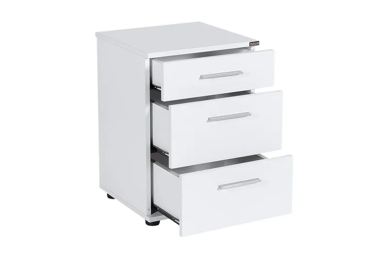 Yöpöytä 40 cm 3 kaappia - Valkoinen - Huonekalut - Pöytä & ruokailuryhmä - Apupöytä & sivupöytä - Yöpöytä