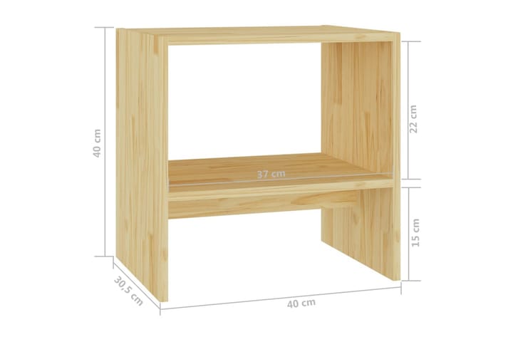 Yöpöytä 40x30,5x40 cm täysi mänty - Yöpöytä