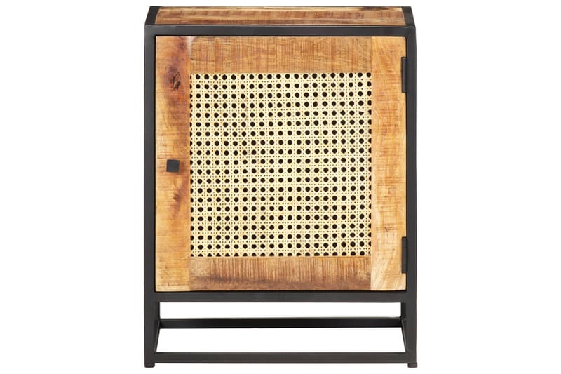 Yöpöytä 40x30x50 cm karkea mangopuu ja luonnonruoko - Ruskea - Huonekalut - Pöytä & ruokailuryhmä - Apupöytä & sivupöytä - Yöpöytä