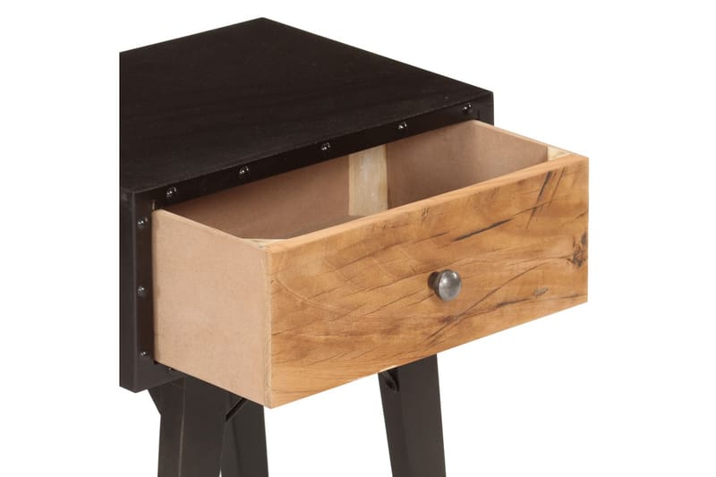 Yöpöytä 40x30x50 cm kierrätetty täyspuu - Musta - Huonekalut - Pöytä & ruokailuryhmä - Apupöytä & sivupöytä - Yöpöytä