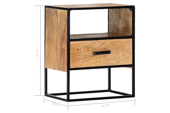 Yöpöytä 40x30x50 cm mangopuu - Ruskea - Yöpöytä