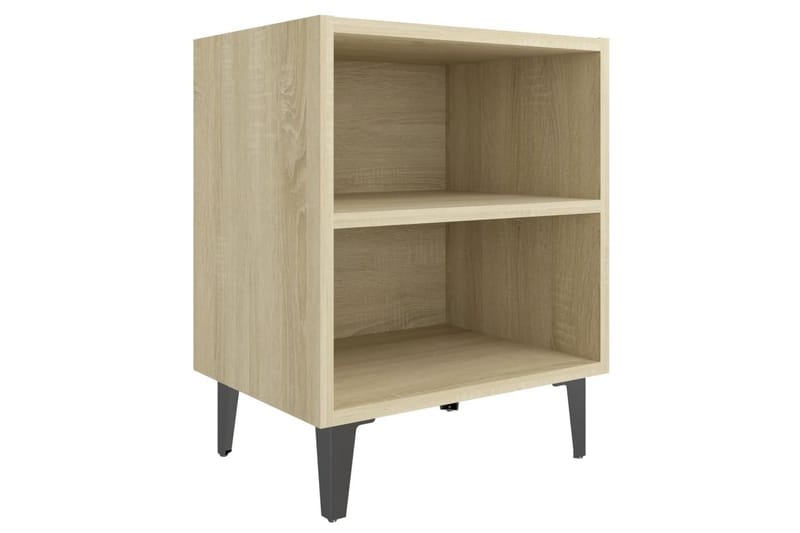 Yöpöytä 40x30x50 cm Metallijalat/Sonomatammi - Ruskea - Huonekalut - Pöytä & ruokailuryhmä - Apupöytä & sivupöytä - Yöpöytä