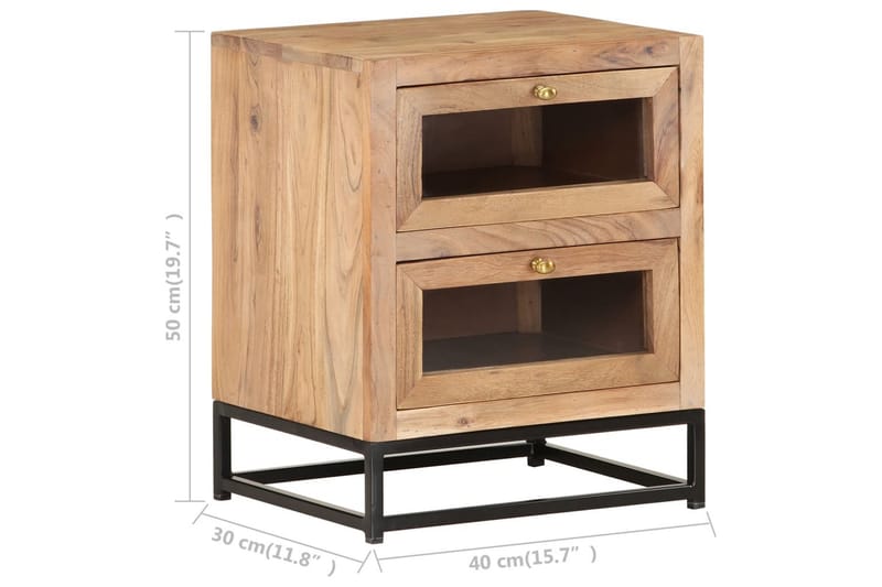 Yöpöytä 40x30x50 cm täysi akaasiapuu - Huonekalut - Pöytä & ruokailuryhmä - Apupöytä & sivupöytä - Yöpöytä