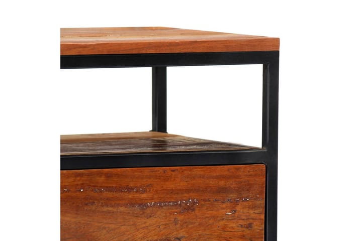 Yöpöytä 40x30x50 cm täysi kierrätetty puu ja teräs - Ruskea - Yöpöytä