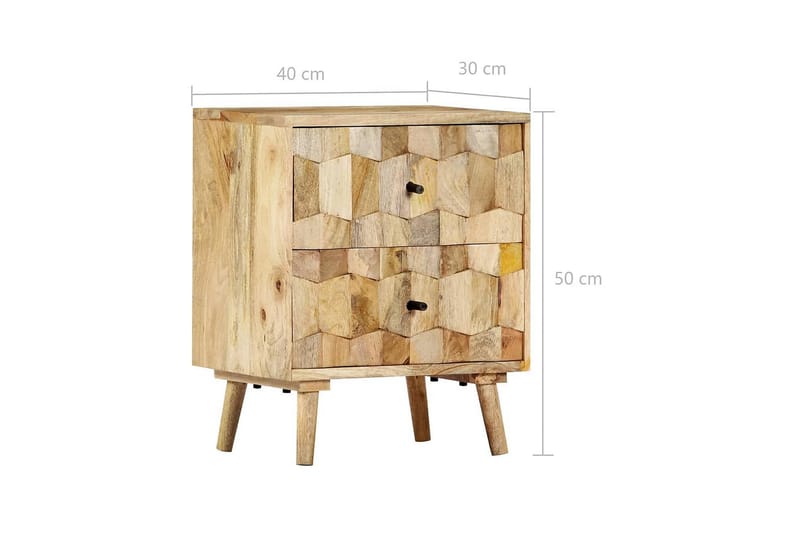 Yöpöytä 40x30x50 cm täysi mangopuu - Ruskea - Huonekalut - Pöytä & ruokailuryhmä - Apupöytä & sivupöytä - Yöpöytä