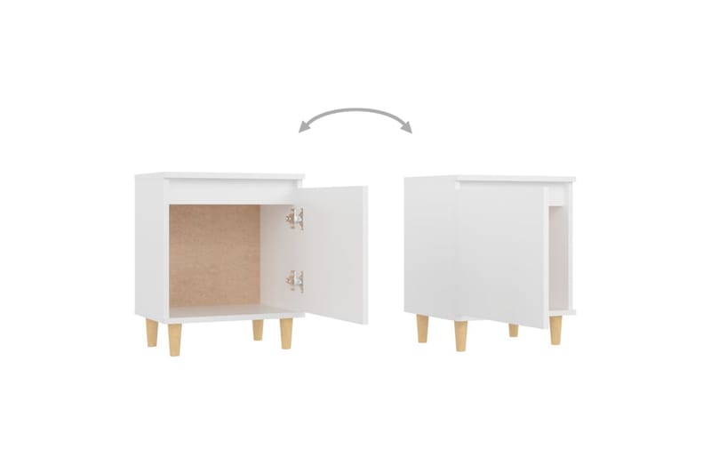 Yöpöytä 40x30x50 cm Puujalat - Valkoinen - Huonekalut - Pöytä & ruokailuryhmä - Apupöytä & sivupöytä - Yöpöytä