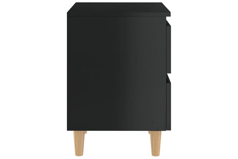 Yöpöytä 40x35x50 cm Mäntyjalat - Musta Korkeakiilto - Huonekalut - Pöytä & ruokailuryhmä - Apupöytä & sivupöytä - Yöpöytä