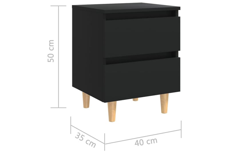 Yöpöytä 40x35x50cm Mäntyjalat - Musta - Huonekalut - Pöytä & ruokailuryhmä - Apupöytä & sivupöytä - Yöpöytä