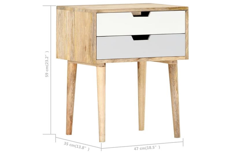 Yöpöytä 47x35x59 cm täysi mangopuu - Ruskea - Huonekalut - Pöytä & ruokailuryhmä - Apupöytä & sivupöytä - Yöpöytä