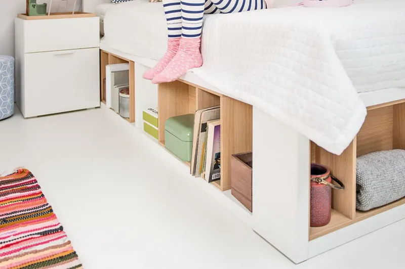 Yöpöytä 4You 41 cm Säilytyksellä Valkoinen/Luonnonväri - VOX - Huonekalut - Pöytä & ruokailuryhmä - Apupöytä & sivupöytä - Yöpöytä