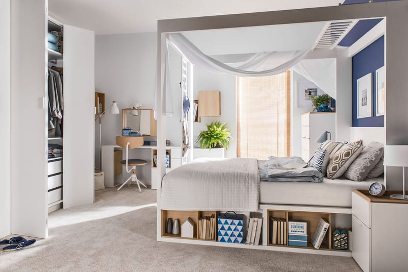 Yöpöytä 4You 41 cm Säilytyksellä Valkoinen/Luonnonväri - VOX - Huonekalut - Pöytä & ruokailuryhmä - Apupöytä & sivupöytä - Yöpöytä