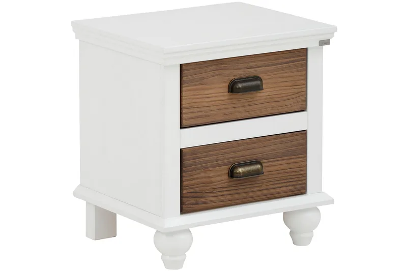 Yöpöytä Aislinn 45x38 cm, Valkoinen/Ruskea