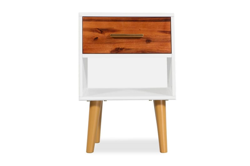 Yöpöytä akaasiapuu 40x30x45 cm - Valkoinen - Huonekalut - Pöytä & ruokailuryhmä - Apupöytä & sivupöytä - Yöpöytä