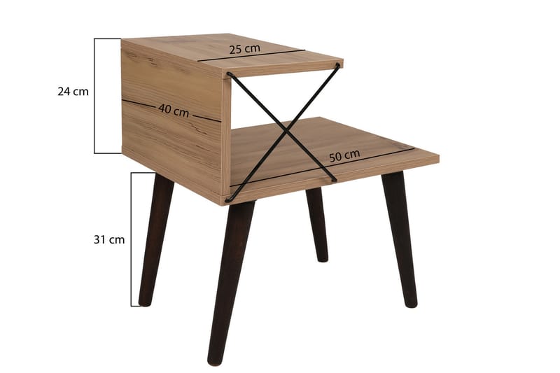 Yöpöytä Ashlanna 50 cm - Luonnonväri - Huonekalut - Pöytä & ruokailuryhmä - Apupöyt�ä & sivupöytä - Yöpöytä