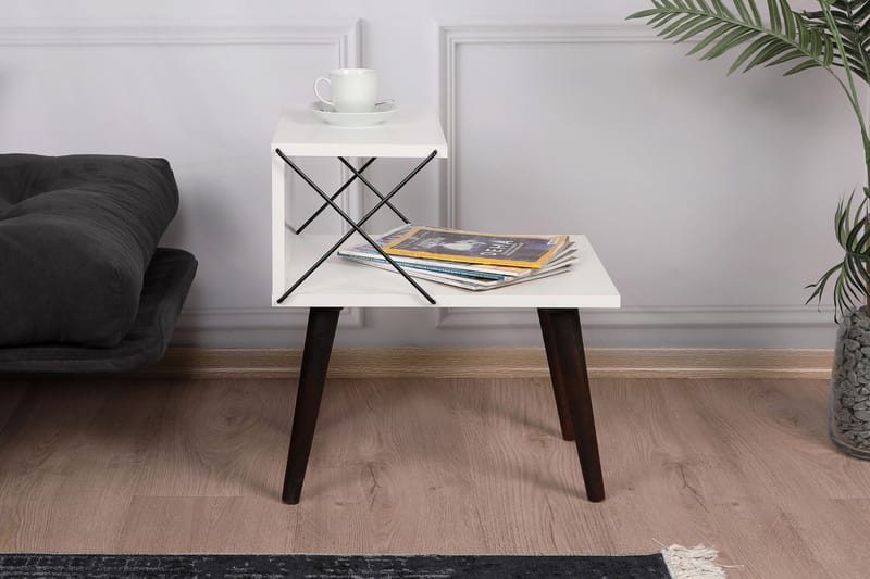Yöpöytä Ashlanna 50 cm - Valkoinen - Huonekalut - Pöytä & ruokailuryhmä - Apupöytä & sivupöytä - Yöpöytä