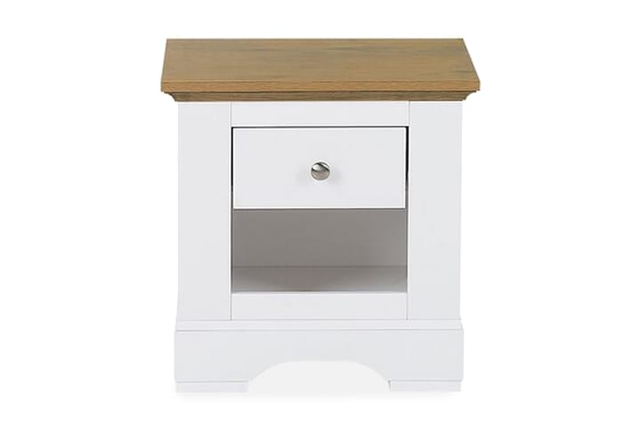 Yöpöytä Aviana 48 cm Säilytyksellä Laatikko+Hylly - Valkoinen/Ruskea - Yöpöytä