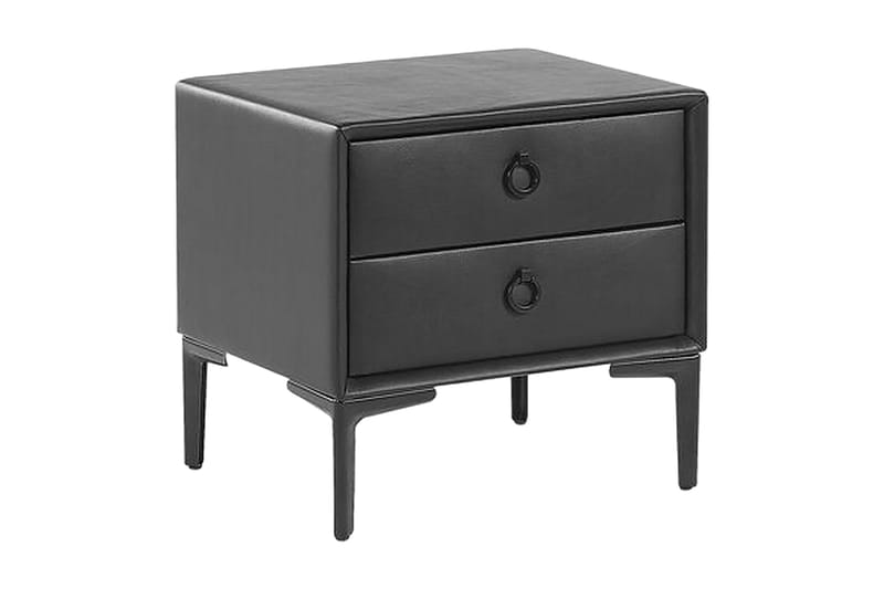 Yöpöytä Barbonne 44 cm - Keinonahka / Musta - Huonekalut - Pöytä & ruokailuryhmä - Apupöytä & sivupöytä - Yöpöytä