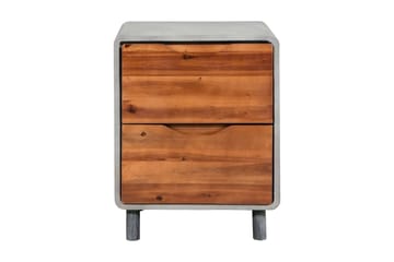 Yöpöytä Betoni Täysi akaasiapuu 40x30x50 cm - Harmaa - Huonekalut - Pöytä & ruokailuryhmä - Apupöytä & sivupöytä - Yöpöytä