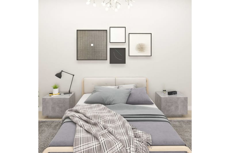 Yöpöytä betoninharmaa 100x35x40 cm lastulevy - Huonekalut - Pöytä & ruokailuryhmä - Apupöytä & sivupöytä - Yöpöytä