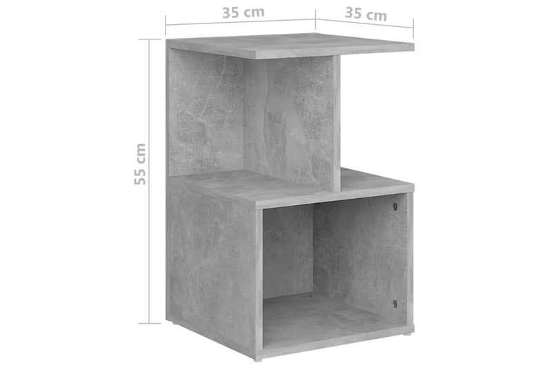 Yöpöytä betoninharmaa 35x35x55 cm lastulevy - Yöpöytä