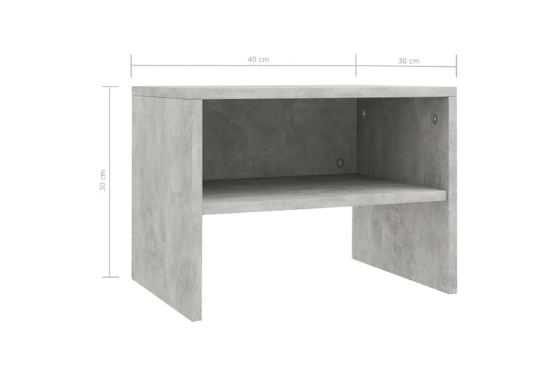 Yöpöytä betoninharmaa 40x30x30 cm lastulevy - Harmaa - Huonekalut - Pöytä & ruokailuryhmä - Apupöytä & sivupöytä - Yöpöytä