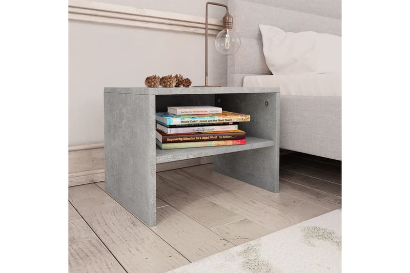 Yöpöytä betoninharmaa 40x30x30 cm lastulevy - Harmaa - Huonekalut - Pöytä & ruokailuryhmä - Apupöytä & sivupöytä - Yöpöytä