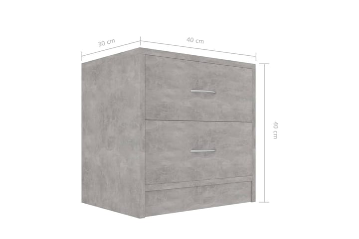 Yöpöytä betoninharmaa 40x30x40 cm lastulevy - Harmaa - Yöpöytä