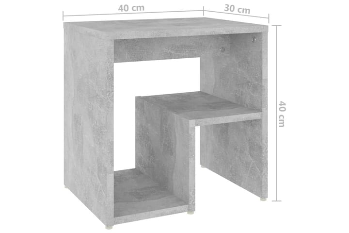 Yöpöytä betoninharmaa 40x30x40 cm lastulevy - Yöpöytä
