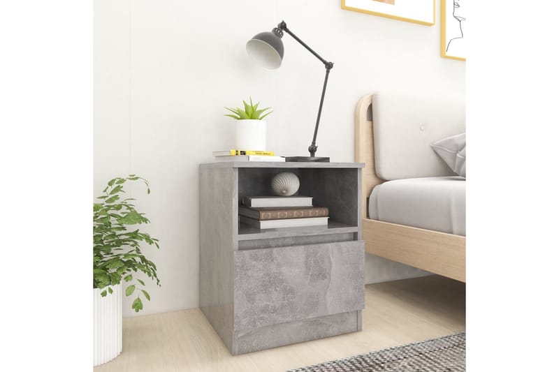 Yöpöytä betoninharmaa 40x40x50 cm lastulevy - Huonekalut - Pöytä & ruokailuryhmä - Apupöytä & sivupöytä - Yöpöytä