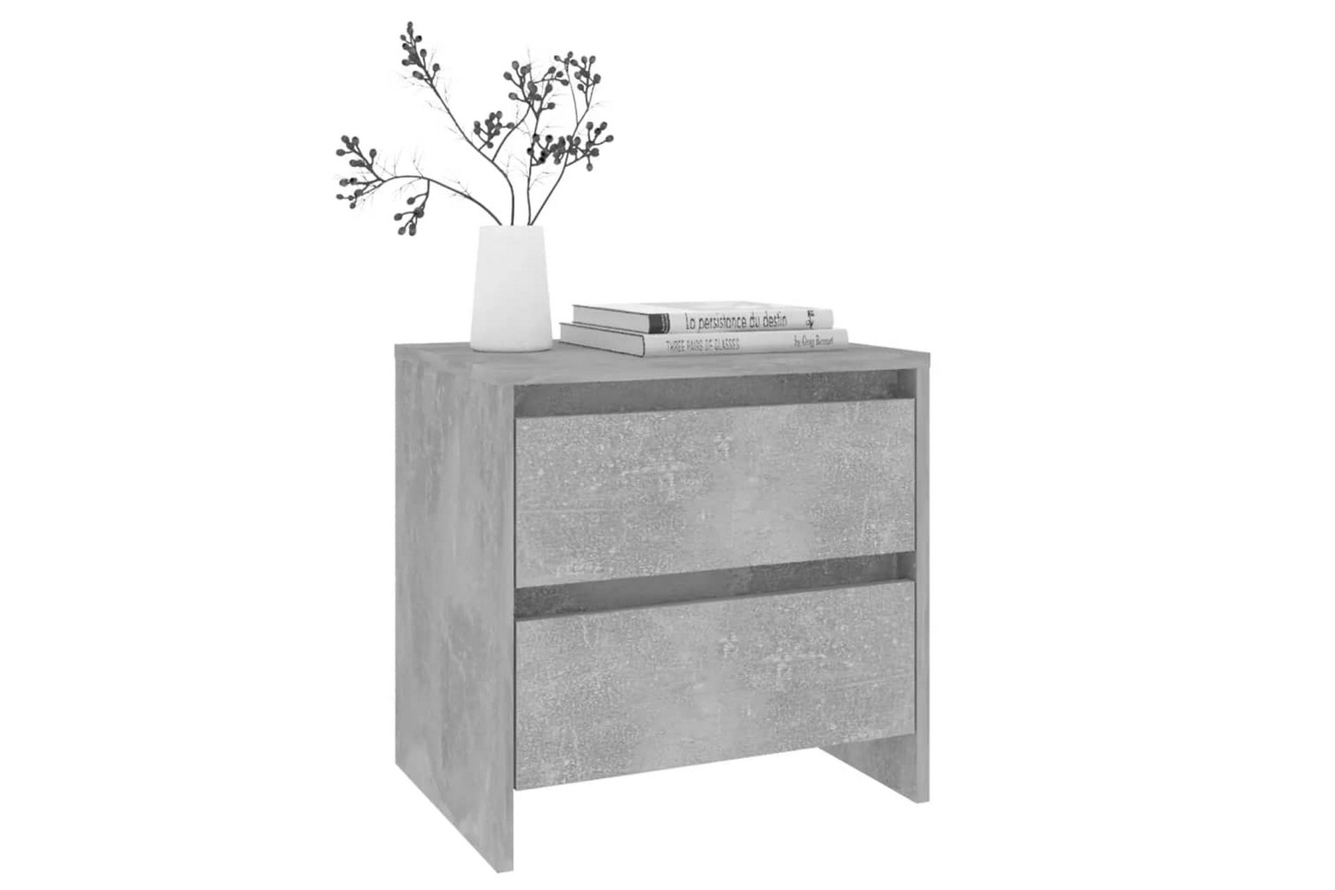 Yöpöytä betoninharmaa 45x34,5x44,5 cm lastulevy - Harmaa - Huonekalut - Pöytä & ruokailuryhmä - Apupöytä & sivupöytä - Yöpöytä
