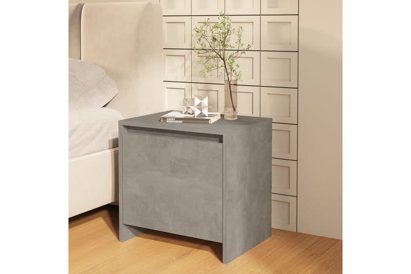 Yöpöytä betoninharmaa 45x34x44,5 cm lastulevy - Harmaa - Huonekalut - Pöytä & ruokailuryhmä - Apupöytä & sivupöytä - Yöpöytä