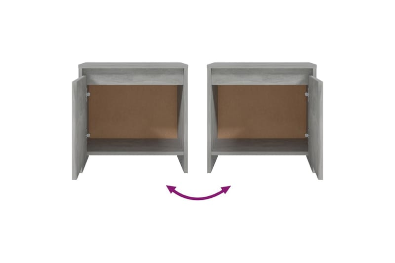 Yöpöytä betoninharmaa 45x34x44,5 cm lastulevy - Harmaa - Huonekalut - Pöytä & ruokailuryhmä - Apupöytä & sivupöytä - Yöpöytä