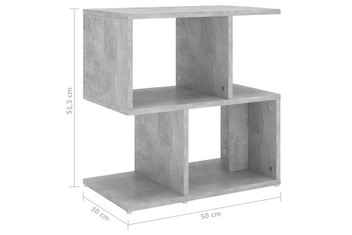 Yöpöytä betoninharmaa 50x30x51,5 cm lastulevy - Yöpöytä